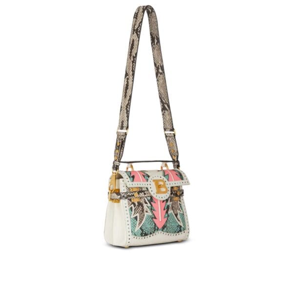 BALMAIN B-BUZZ 23 PATCHWORK LEATHER BAG - Image 2