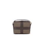 BALMAIN MINI MONOGRAM CANVAS AND LEATHER BOX BAG