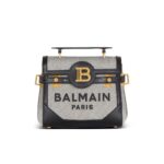 BALMAIN B-BUZZ 23 CANVAS AND LEATHER BAG