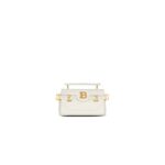 BALMAIN B-BUZZ 19 MONOGRAM GRAINED LEATHER BAG