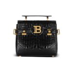 BALMAIN B-BUZZ 23 BAG IN CROCODILE-PRINT LEATHER