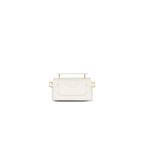 BALMAIN B-BUZZ 19 MONOGRAM GRAINED LEATHER BAG