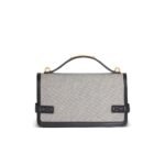 BALMAIN B-BUZZ 24 CANVAS AND LEATHER BAG