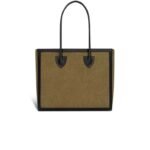 BALMAIN CANVAS B-ARMY 42 TOTE WITH LEATHER PANELS