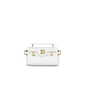 BALMAIN B-BUZZ 19 BAG IN CROCODILE EFFECT-EMBOSSED LEATHER