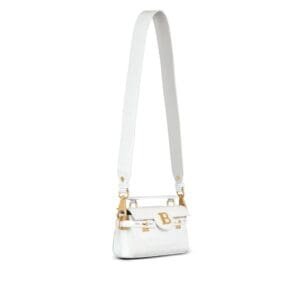 BALMAIN B-BUZZ 19 BAG IN CROCODILE EFFECT-EMBOSSED LEATHER