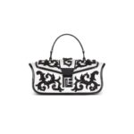 BALMAIN BLAZE POUCH SATIN BAG WITH BAROQUE EMBROIDERY