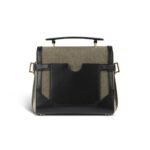 BALMAIN CANVAS B-BUZZ 23 BAG WITH LEATHER PANELS