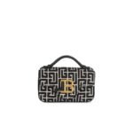 BALMAIN B-BUZZ MINI MONOGRAMMED JACQUARD BAG