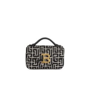 BALMAIN B-BUZZ MINI MONOGRAMMED JACQUARD BAG