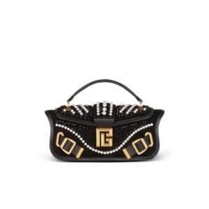 BALMAIN BLAZE POUCH BAG IN BEADED LEATHER