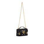BALMAIN B-BUZZ SHOULDER 24 BAG IN EMBROIDERED VELVET