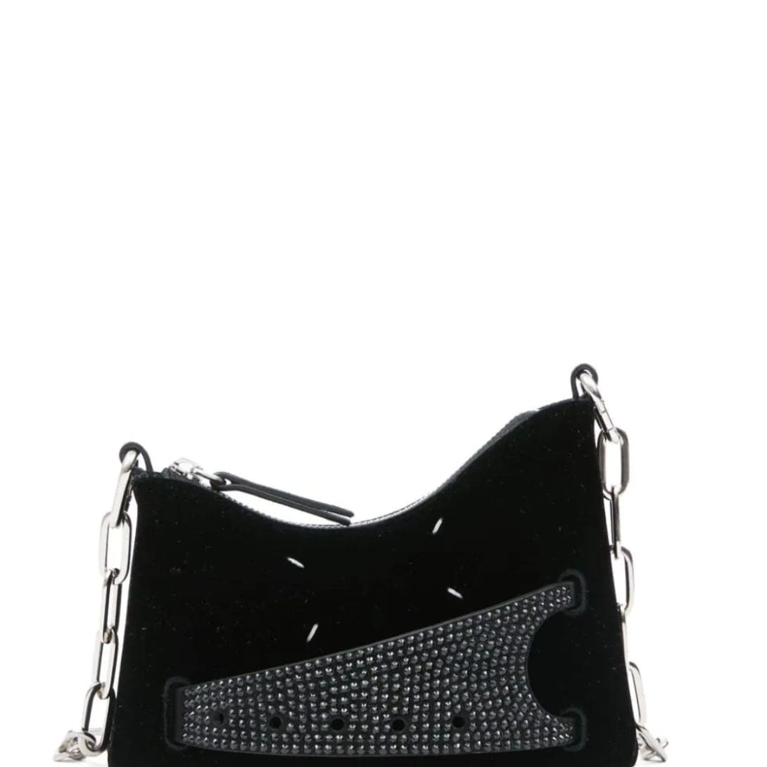 MAISON MARGIELA SMALL SNATCHED LEATHER SHOULDER BAG