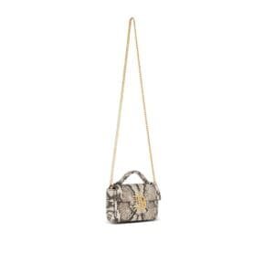 BALMAIN B-BUZZ SNAKESKIN-EFFECT LEATHER MINI BAG