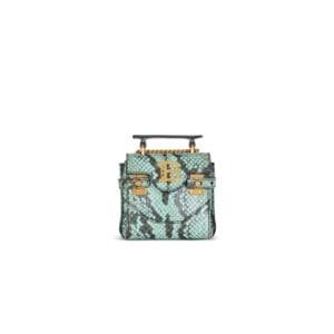 BALMAIN B-BUZZ SNAKESKIN-EFFECT LEATHER MINI BAG