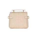 BALMAIN B-BUZZ 23 BAG IN MONOGRAM QUILTED LEATHER