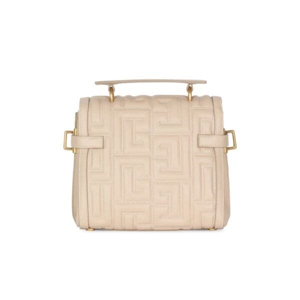 BALMAIN B-BUZZ 23 BAG IN MONOGRAM QUILTED LEATHER