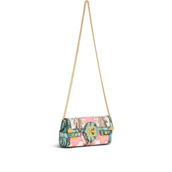 BALMAIN B-BUZZ 23 POUCH PATCHWORK LEATHER CLUTCH - Image 2