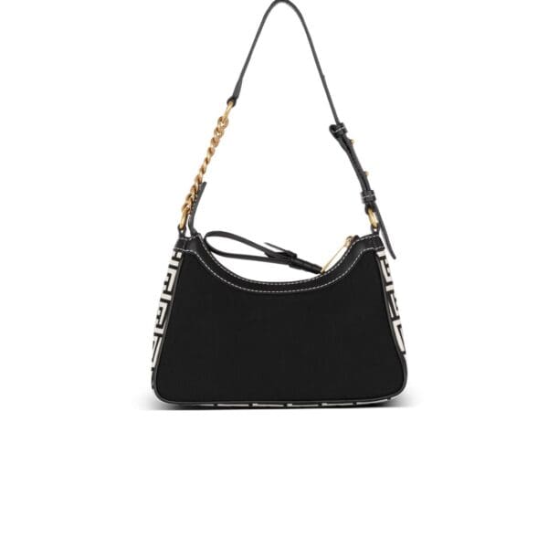 BALMAIN B-ARMY MONOGRAMMED CANVAS AND SMOOTH LEATHER HANDBAG - Image 3