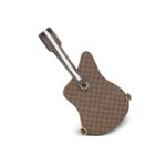 BALMAIN GUITAR BAG CLUTCH WITH LEATHER AND MONOGRAM DETAILING