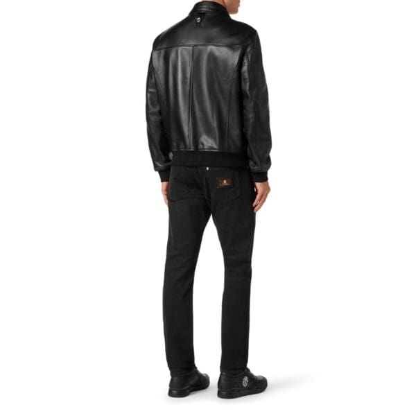 BILLIONAIRE LEATHER BOMBER WITH PYTONE INSERTS