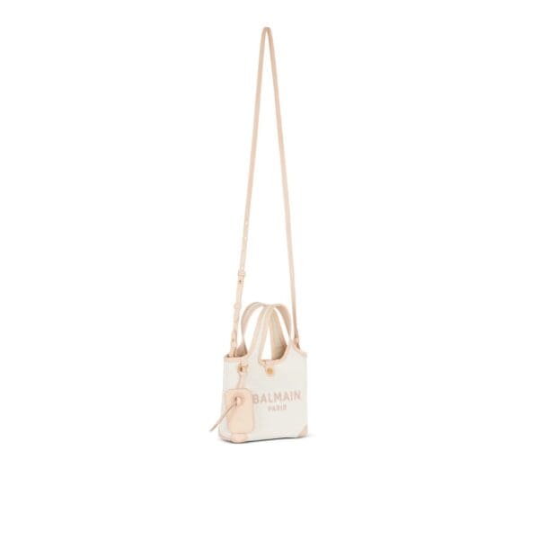 BALMAIN CANVAS AND LEATHER B-ARMY GROCERY BAG - Image 2