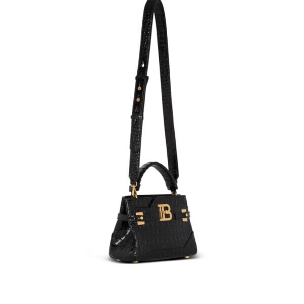 BALMAIN B-BUZZ 22 TOP-HANDLE BAG IN CROCODILE-PRINT LEATHER - Image 2