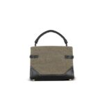BALMAIN B-BUZZ 22 TOP-HANDLE BAG IN CANVAS AND LEATHER