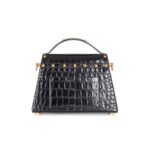 BALMAIN B-BUZZ DYNASTY BAG IN CROCODILE-PRINT LEATHER