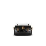BALMAIN B-BUZZ 19 BAG IN CROCODILE-PRINT LEATHER