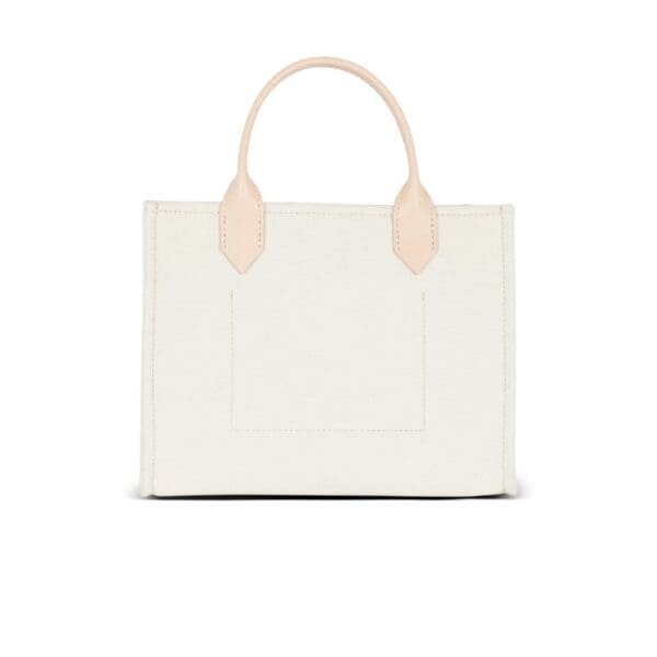BALMAIN B-ARMY CANVAS AND LEATHER TOTE BAG