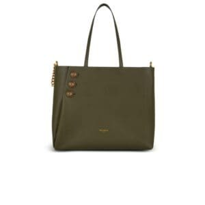 BALMAIN B-BUZZ 24 CANVAS AND LEATHER BAG