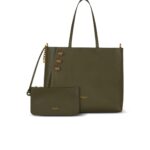 BALMAIN B-BUZZ 24 CANVAS AND LEATHER BAG