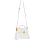 BALMAIN B-BUZZ DYNASTY BAG IN GRID-EMBOSSED CALFSKIN