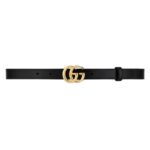 GUCCI GG MARMONT THIN LEATHER BELT WITH SHINY BUCKLE