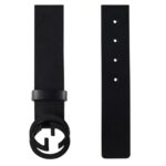 GUCCI LEATHER BELT WITH INTERLOCKING G