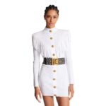 BALMAIN PB BELT IN MONOGRAMMED JACQUARD BALT