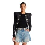 BALMAIN WESTERN LEATHER AND CRYSTAL BALT