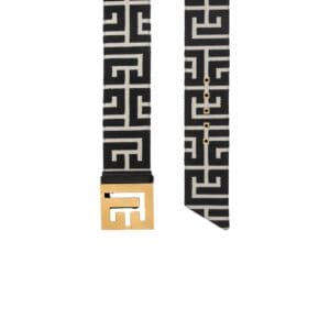 BALMAIN WIDE BICOLOR JACQUARD PB BELT BELT