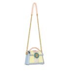 BALMAIN BUZZ DYNASTY SMALL SUEDE BAG WITH EMBOSSED GRID MOTIF AND EMBROIDERY 
