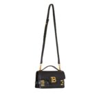 BALMAIN BUZZ SHOULDER 24 BAG IN GRID-EMBOSSED CALFSKIN 