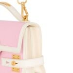 BALMAIN BUZZ SHOULDER 24 CANVAS AND LEATHER BAG 