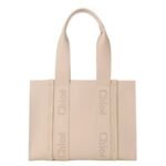 CHLOE MEDIUM WOODY TOTE BAG CEMENT PINK