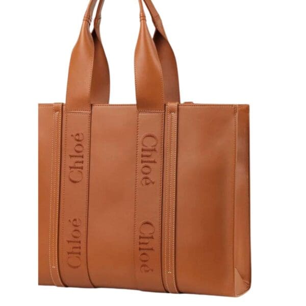 CHLOE LARGE WOODY TOTE BAG CARAMEL