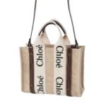 CHLOE SMALL WOODY TOTE BAG WITH STRAP DEEP VIOLIN