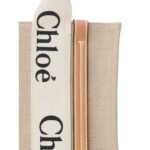CHLOE SMALL WOODY TOTE BAG WHITE AND BEIGE