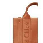 CHLOE SMALL WOODY TOTE BAG CARAMEL