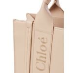 CHLOE SMALL WOODY TOTE BAG CEMENT PINK