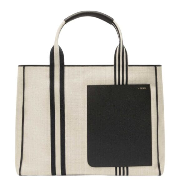 VALEXTRA BROWN FABRIC LARGE TOTE BAG
