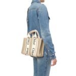 CHLOE SMALL WOODY TOTE BAG CEMENT PINK